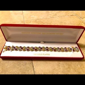 NEW Gemstone and diamond accent bracelet